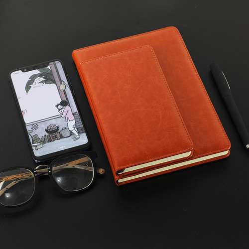a5 office simple stationery notebook with printed logo notepad pu imitation leather notebook student business wholesale