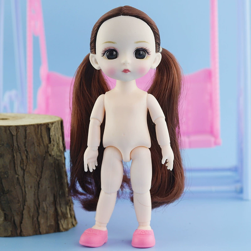 Кукла BJD Ding Xiaoma OB11, 16 см, бело-мускулестное обнажённое тело, 3D глаза, суставная