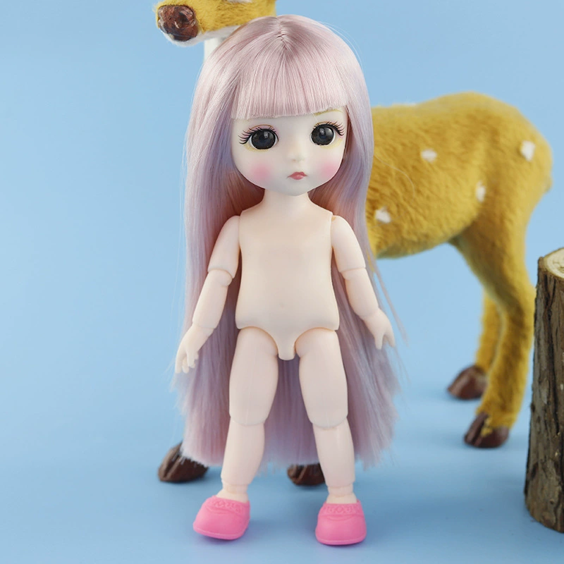 Кукла BJD Ding Xiaoma OB11, 16 см, бело-мускулестное обнажённое тело, 3D глаза, суставная