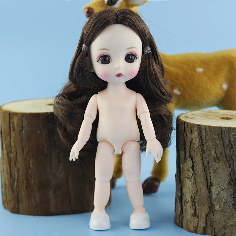 Кукла BJD Ding Xiaoma OB11, 16 см, бело-мускулестное обнажённое тело, 3D глаза, суставная