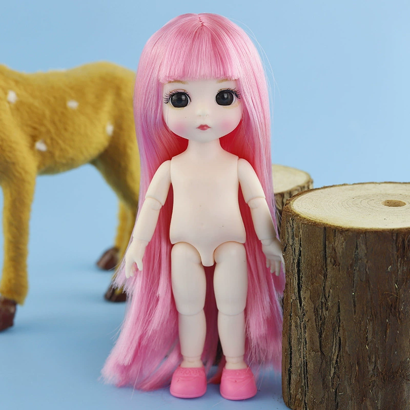 Кукла BJD Ding Xiaoma OB11, 16 см, бело-мускулестное обнажённое тело, 3D глаза, суставная
