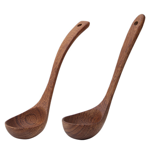 Manufacturer LOGO non-stick cooking spatula paint-free household wooden spatula with long handle chicken wing wooden spatula