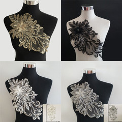 New Style Embroidered Gold Thread Lace Collar Water Diamond DIY Imitation Pearl Embroidery Lace Edge Fashion Accessory