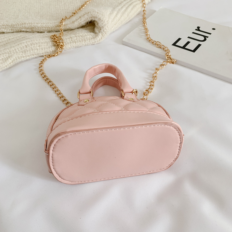 Chanel estilo bolso de cáscara de los niños 2024 nueva moda rombo chica bolso simple princesa cadena bolsa de mensajero
