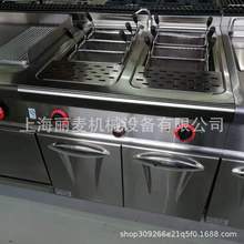 供应700/900立式电热煮面炉连柜座 380V双缸六筛电热煮面炉