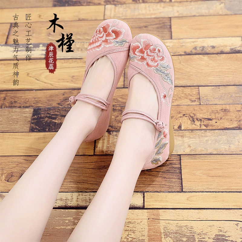 Гибискус 2019 Весенняя Новая тканевая обувь Jinchen с цветком Jinchen, женская обувь с вышивкой в китайском стиле, антикварная обувь ханьфу, танцевальная обувь