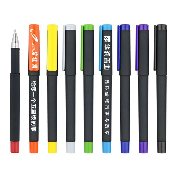 Advertising Pen Printing Logo Colorful Pen Clip Business Spray Gel Pen 0.5 Black Carbon Water Pen Wholesale