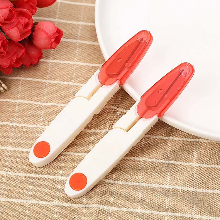 Cross-Stitch Small Sewing Scissors, Transparent Cover, U-Shaped Spring, Compact 8.7 cm