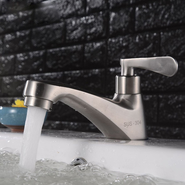 304 stainless steel 98 single cold basin faucet bathroom cabinet washbasin ceramic basin single cold faucet specials