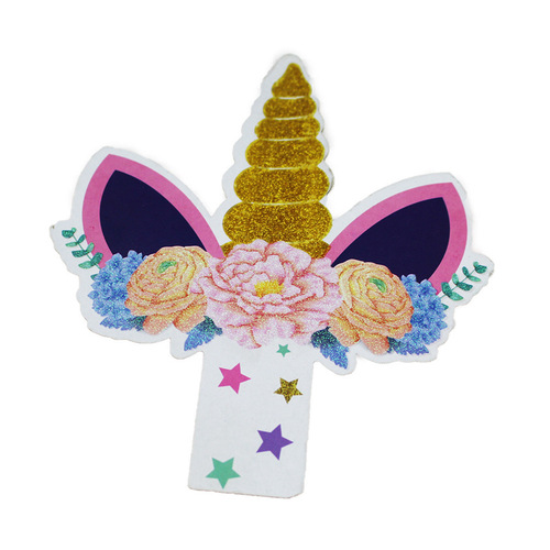 Cross-border unicorn paper cake stand party birthday party decoration three-layer disc display dessert stand