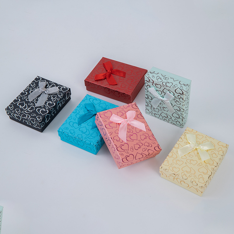 Korean style exquisite bow jewelry box rectangular earrings packaging box watch gift box bracelet box wholesale