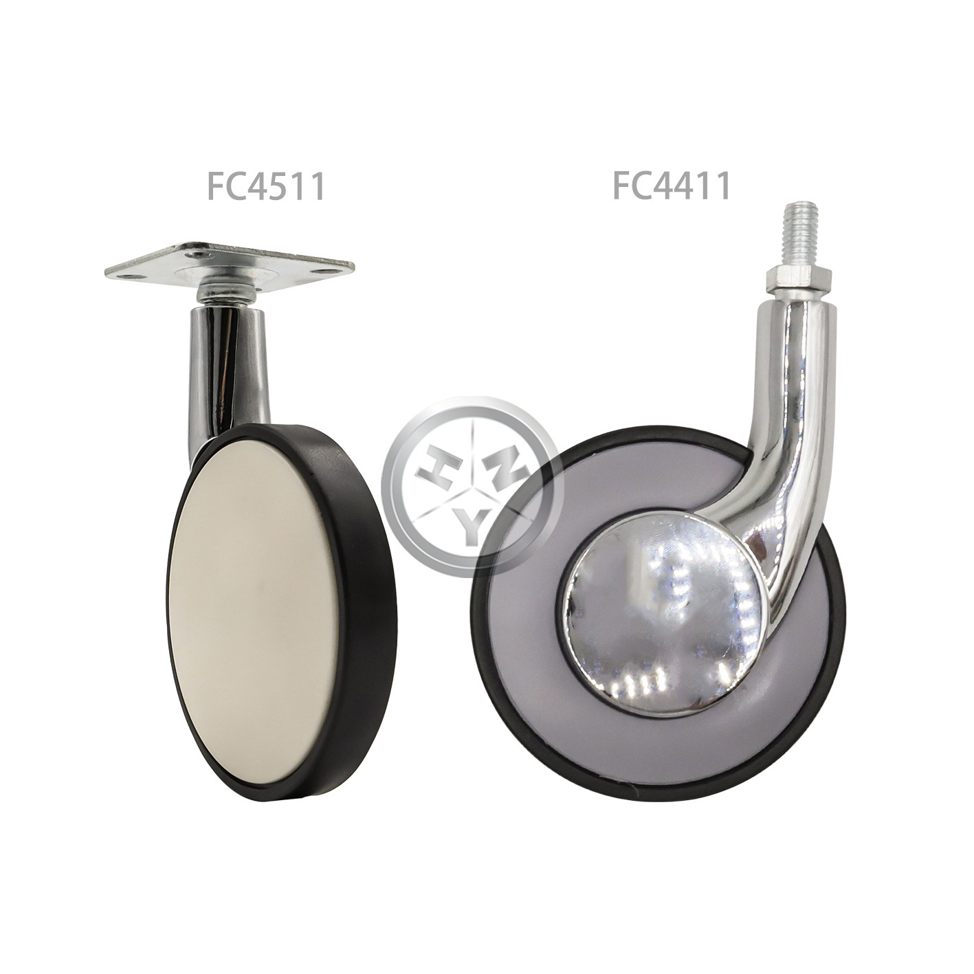 家具脚轮 家具单边装饰轮 彩色螺杆平板脚轮 橱柜办公家具万向轮