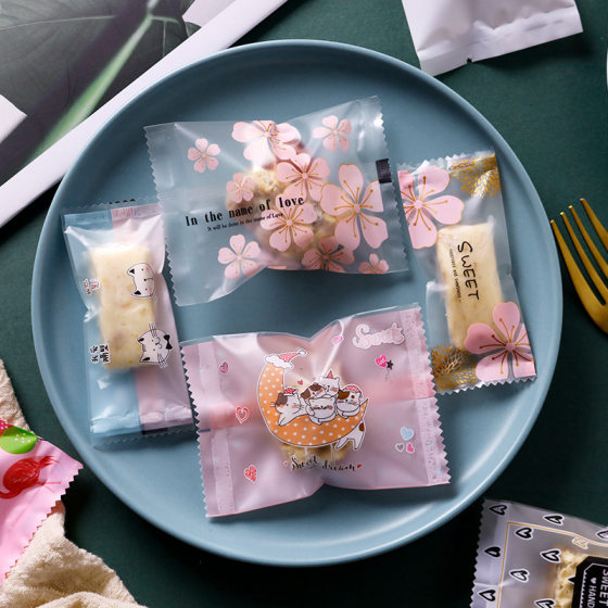 2025 new snowflake crisp nougat packaging bag cookie niu tie biscuit packaging candy bag machine-sealed self-sealing bag