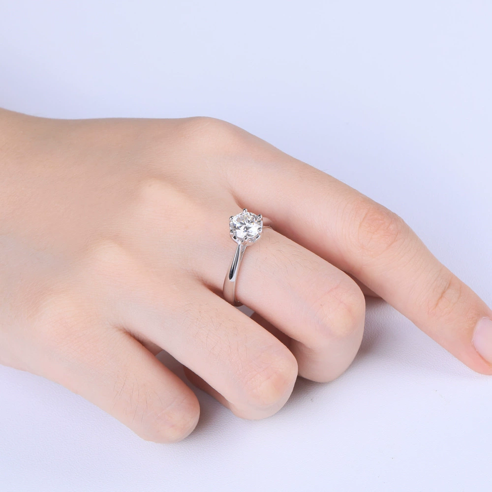 Stone inlay, wedding ring, accessory, silver 925 sample, 1 carat