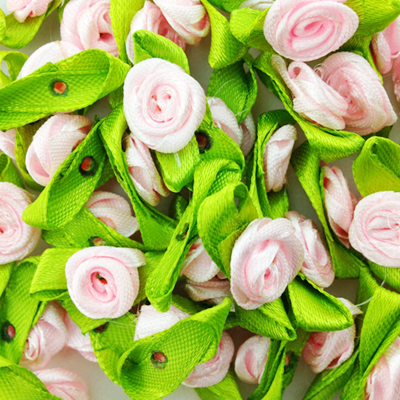 手工玫瑰小花丝带缎带内衣小花服装辅料装饰品喜糖盒礼盒包装小花