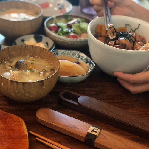 yfjy travel outfit outdoor portable wooden tableware chopsticks black walnut one person eating spoon fork chopsticks gift set