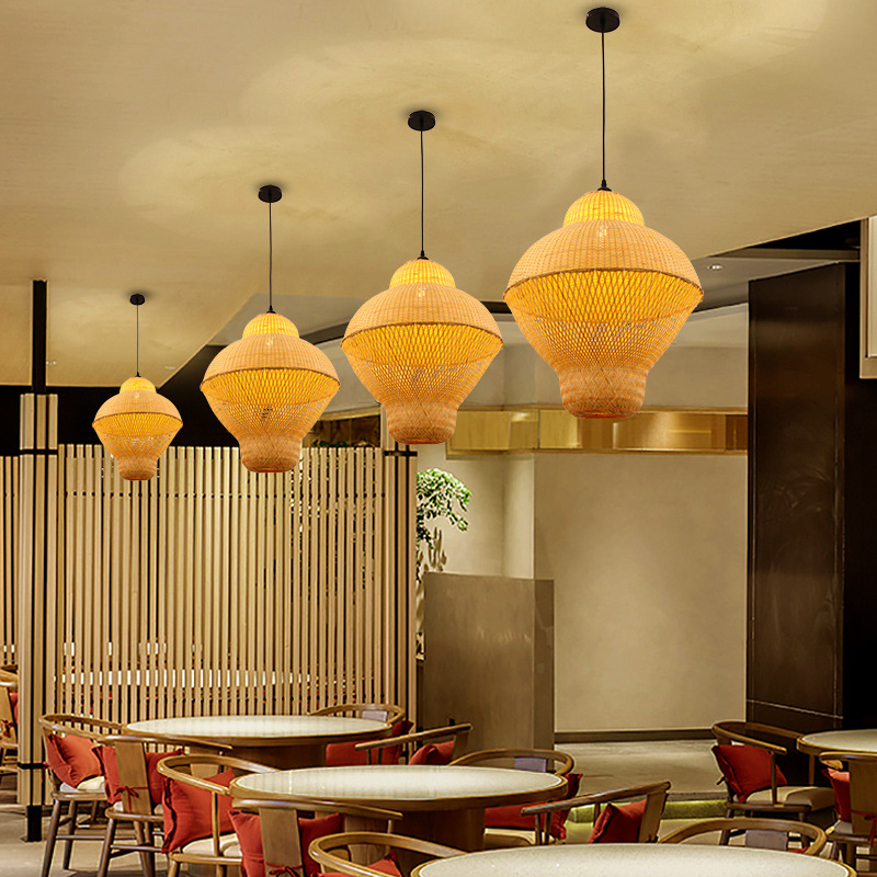Chino araña de bambú creativo japonés Zen cama y desayuno té casa restaurante olla caliente restaurante Sudeste Asia araña Bambú