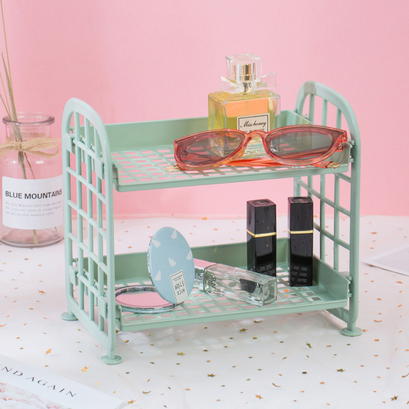 De doble capa de escritorio plegable rack de almacenamiento de cocina rack de almacenamiento simple hogar lavabo rack de almacenamiento