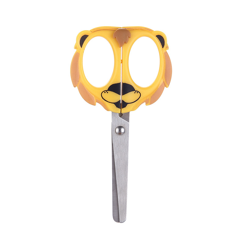 Falla de acero inoxidable tijeras para niños tijeras artesanadas de animales de dibujos animados tijeras para estudiantes fábrica de tijeras para el hogar al por mayor