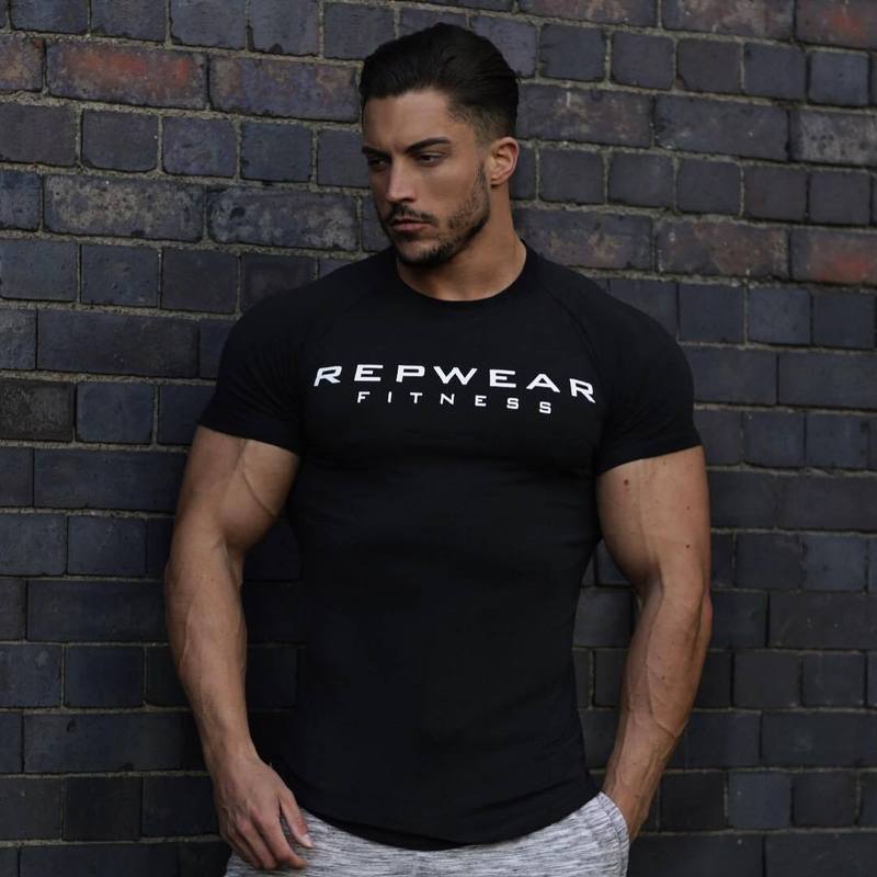 Muscle Brothers Summer Sports Fitness Short-sleeved Men's Running Training Leisure Slim Cotton T-shirt Muscle Brothers Summer Sports Fitness Short-sleeved Men's Running Training Leisure Slim Cotton T-shirt