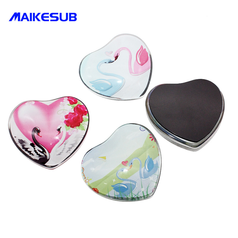 Round glass fridge magnet