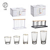 Japanese glossy set with glass, glass, brand cup