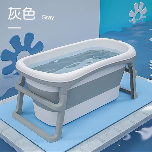 Children's foldable bathtub newborn baby swimming bathtub baby can sit and lie down home thickened large bathtub