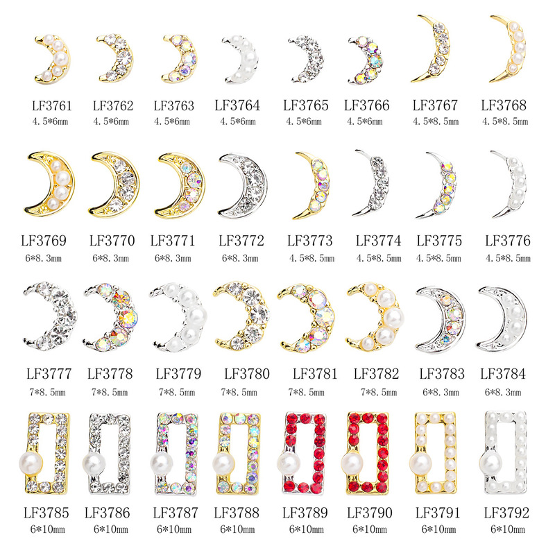 Nail Art Jewelry Moon Small Jewelry Nail Sticker Diamond Pearl Nail Art Decoration Accessories DIY Simple Metal Nail Art Diamond