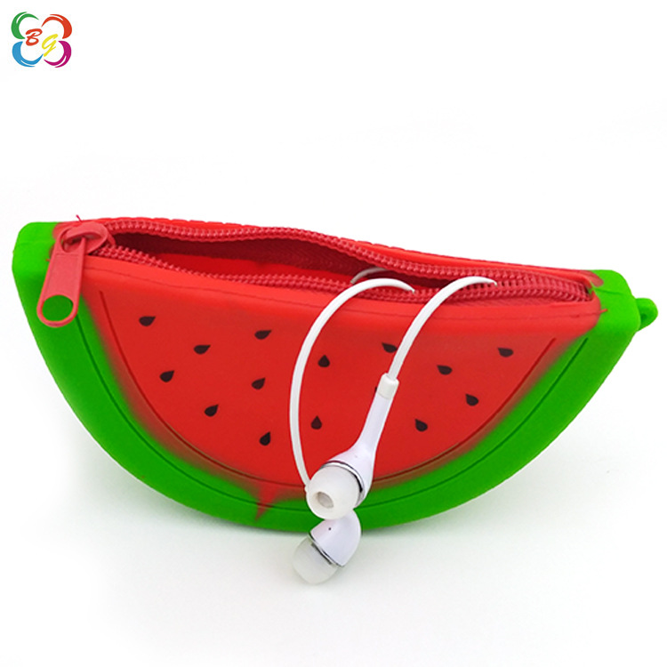 Bolsas de silicona de dibujos animados coreanos, bolsas de cambio de frutas, bolsas de almacenamiento de cable de datos de auriculares, bolsas de maquillaje de viaje de gran capacidad
