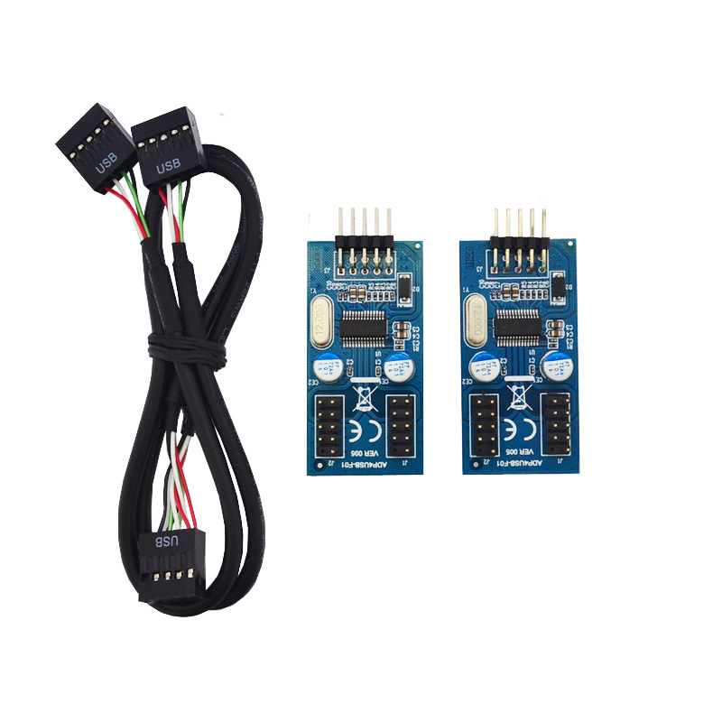 ����USB����һ�ֶ��Ű�USBһ�ֶ�USB2.0 9PINת˫9��ӿ�1��2