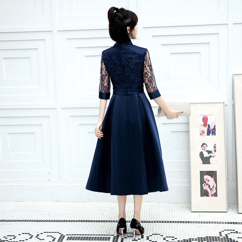 Vestido de cóctel negro para mujer, nuevo estilo 2026, elegante, de longitud media, ajustado, para cumpleaños, noche, adecuado para uso diario