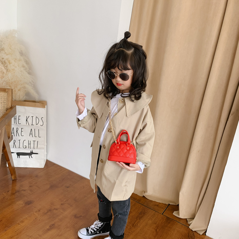 Bolso para niños de estilo coreano 2021 otoño e invierno nuevo bolso de hombro lindo rombo mini bolso de concha de moda bolso de accesorios crossbody