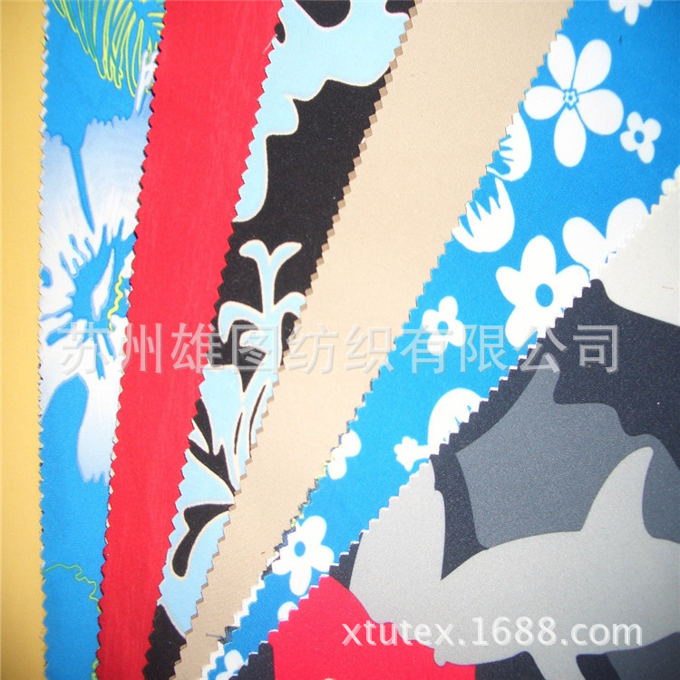 印花桃皮绒 75D*150D冲锋衣登山服户外服装面料多种花型可选