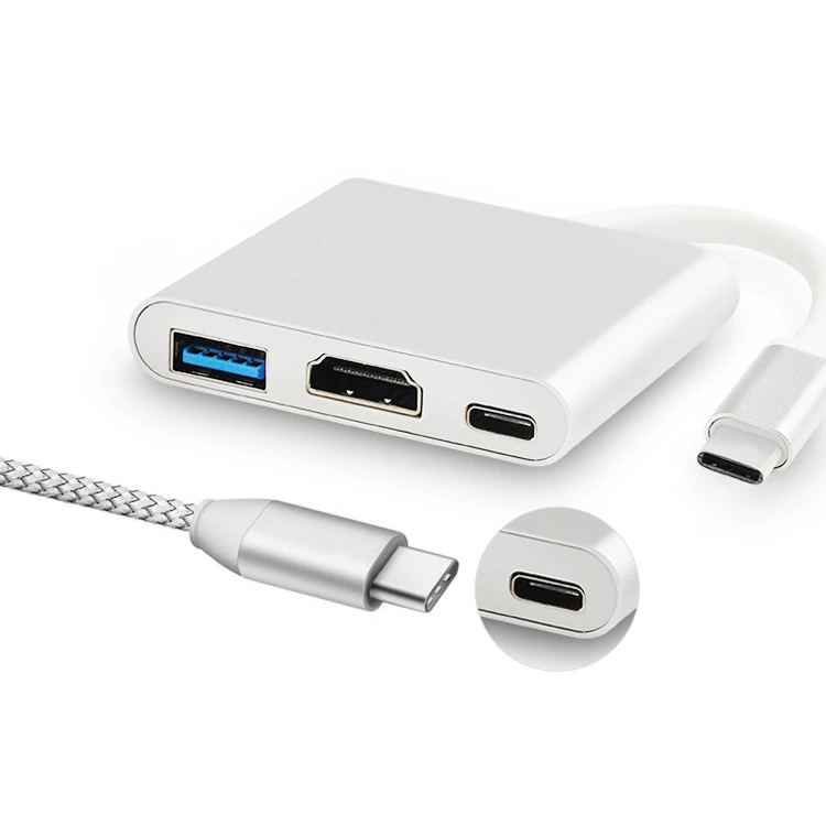 Переходник Type-C к HDMI+USB+PD, док-станция расширения Type-C 3.1 Thunderbolt в HD тройной порт