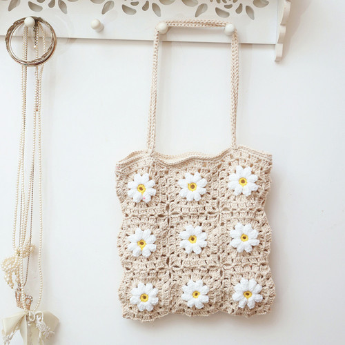 Cross-border new arrival handbag with hooks, floral pattern, beach bag, casual bag, shoulder bag