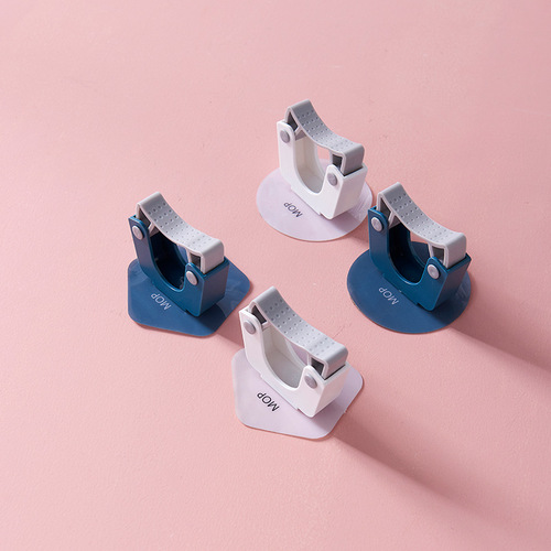 Mop clamp artifact free punch bathroom mop rack hook wall hanging storage storage seamless adhesive storage rack