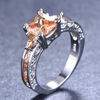 Retro ring, zirconium, accessory, fashionable jewelry, European style