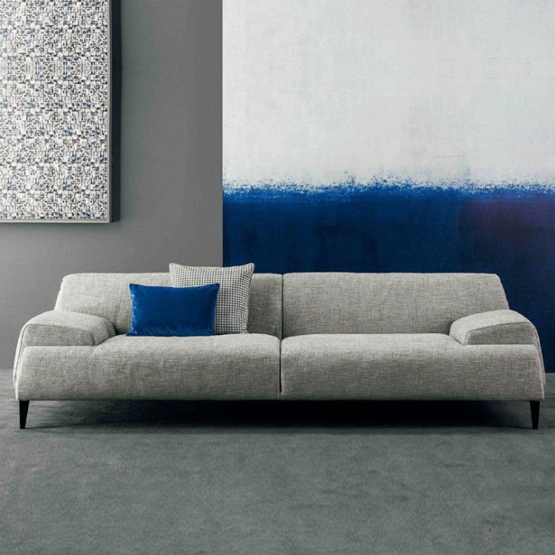 Nórdico moderno minimalista sala de estar medio y pequeño apartamento esquina sofá silla combinación modelo habitación apartamento muebles