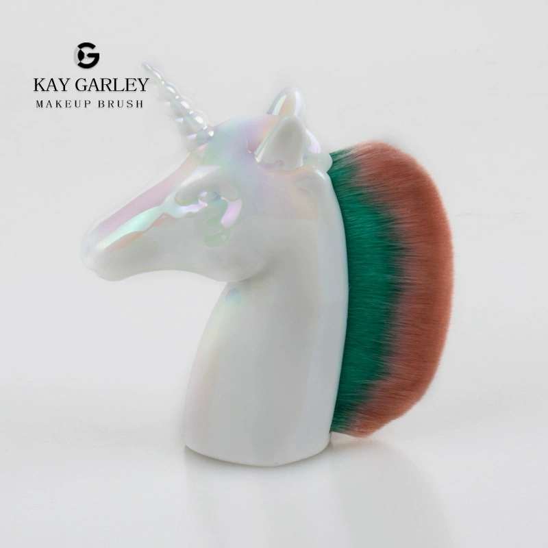 Кисть для макияжа (Kay Garley) кисть в форме единорога, золотисто-розовый финиш, компактный инструмент для маникюра