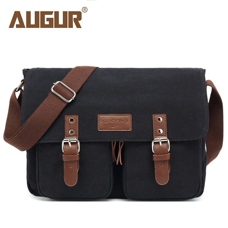 Transfronteriza nueva bolsa de lona bolsa de hombro de los hombres bolsa de mensajero retro casual mensajero estudiante mochila unisex