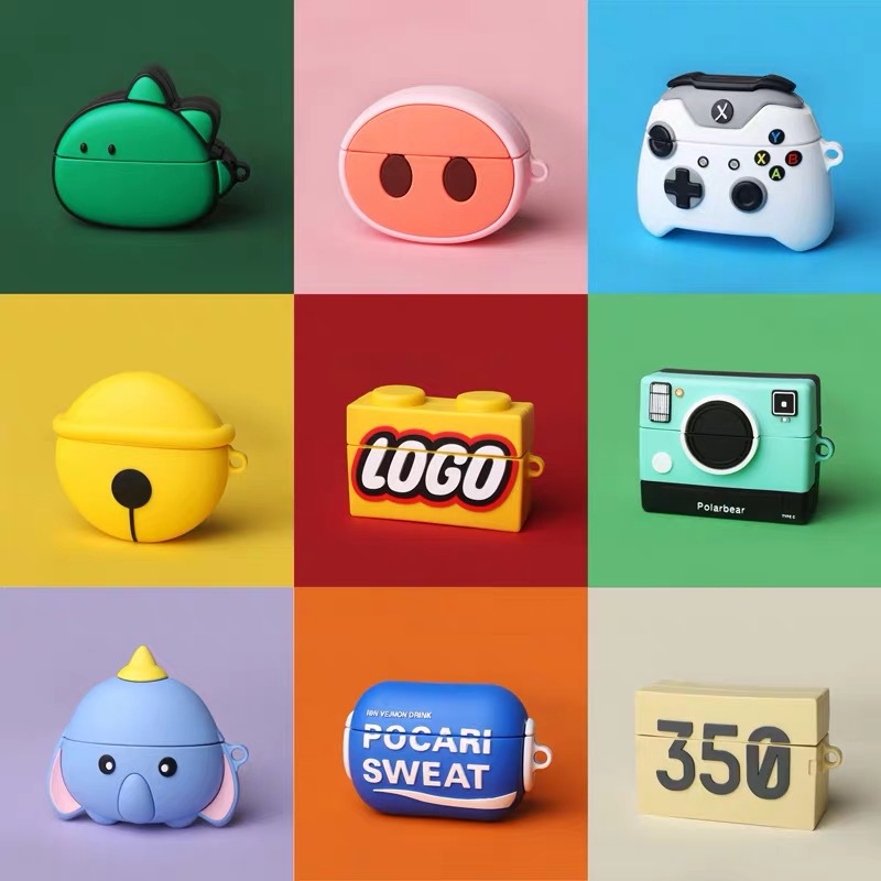 Cartoon AirPodsPro3 Generation Silicone Protective Case for Apple Wireless Bluetooth Headset Couple Fashion
