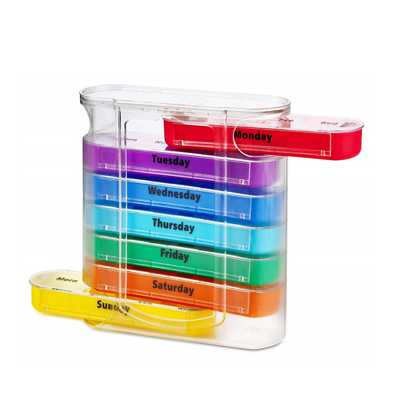 Amazon popular weekly tablet storage box 28-grid pill box AMPM compartment 7-day pill box 4 times a day