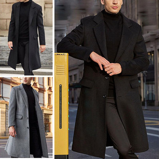 Длинное двусторонное шерстяное пальто, европейский стиль, подходит для импорта, большой размер, городской стиль