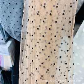 厂家供应 特密网纱植绒小点光明点网纱网眼布 女装裙纱上衣袖子