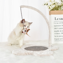 跨境 新款 猫抓板毛绒剑麻 吊绳老鼠 猫玩具耐抓耐咬猫猫用品批发