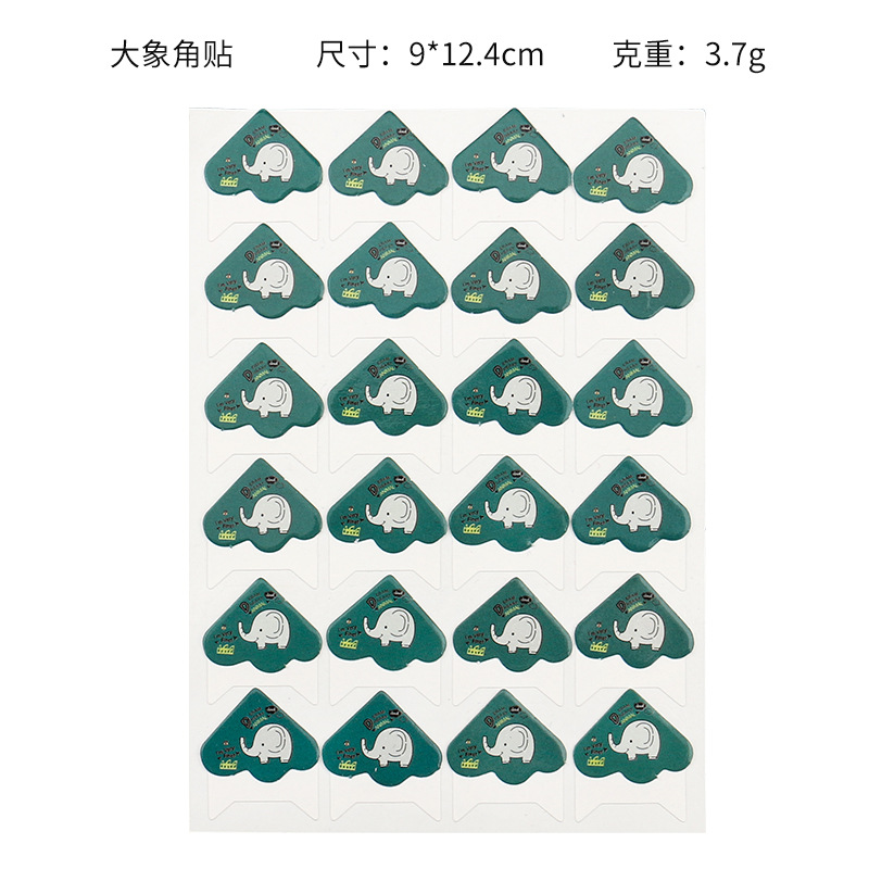 Nuevo 24 piezas de pegatinas de esquina de animales DIY álbum de fotos pegatinas fijas pegatinas de esquina de fotos al por mayor personalizado ventas directas de fábrica