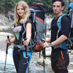 Pioneer collapsible hiking poles, carbon fiber five-section retractable poles, ultra-light trekking and cross-country hiking sticks