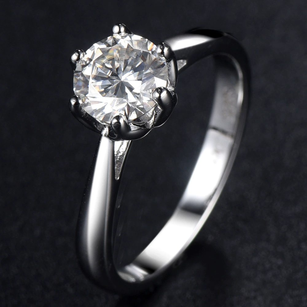Stone inlay, wedding ring, accessory, silver 925 sample, 1 carat