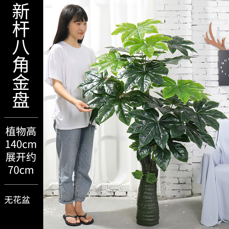 Planta artificial de interior – maceta decorativa con ave del paraíso, árbol viajero y bonsái falso