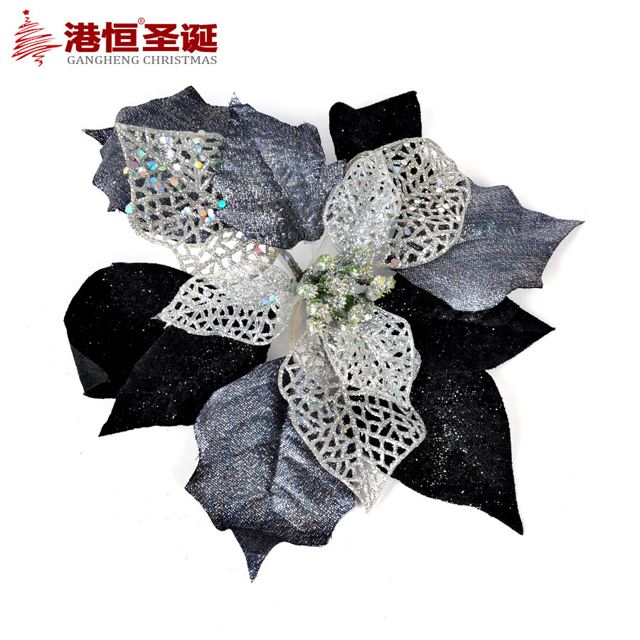 20cm de múltiples capas de simulación de Navidad flor hueco tela pegajosa de oro rosa flor falsa decoración de Navidad de ratán Flor de Navidad